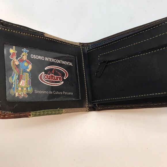 NEW Artesania Peruvian Genuine Leather Bi-Fold Wallet Embossed Handmade in Peru - Picture 9 of 12